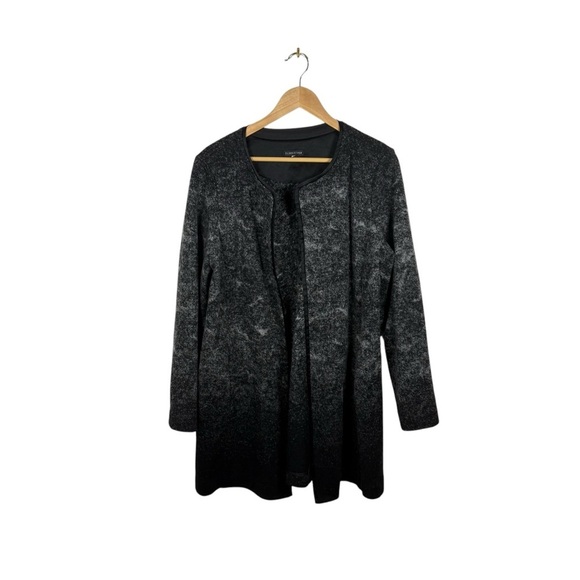 Eileen Fisher Oversized Sprinkle Open Felted Wool Silk Coat Grey/Black S/M - Picture 5 of 12
